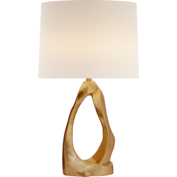 Visual Comfort Cannes Table Lamp in Gild with Linen Shade/ Duvall Atelier 
