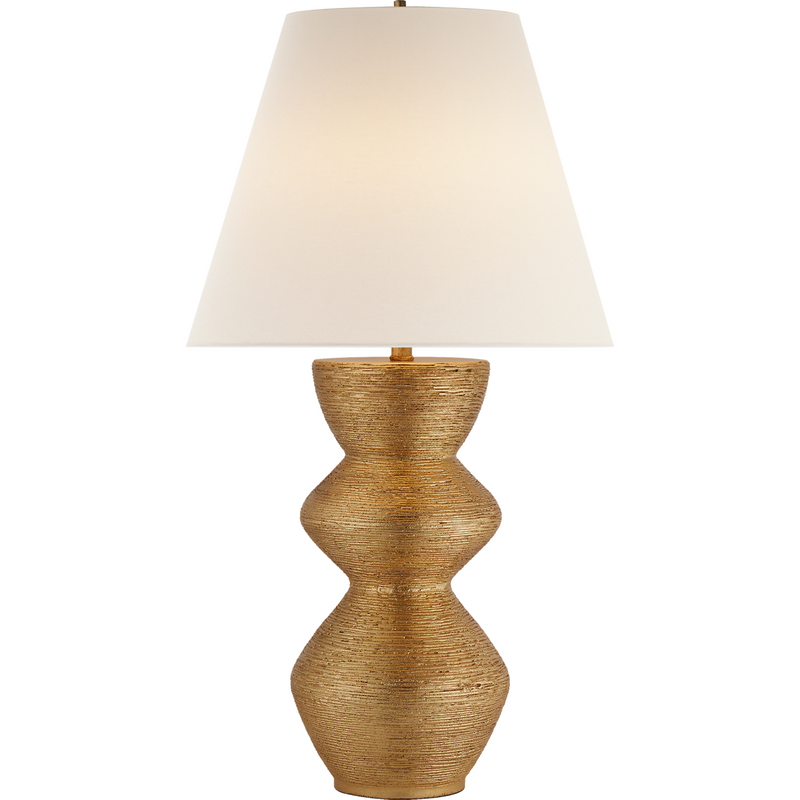Visual Comfort Utopia Table Lamp in Gild with Linen Shade/ Duvall Atelier 