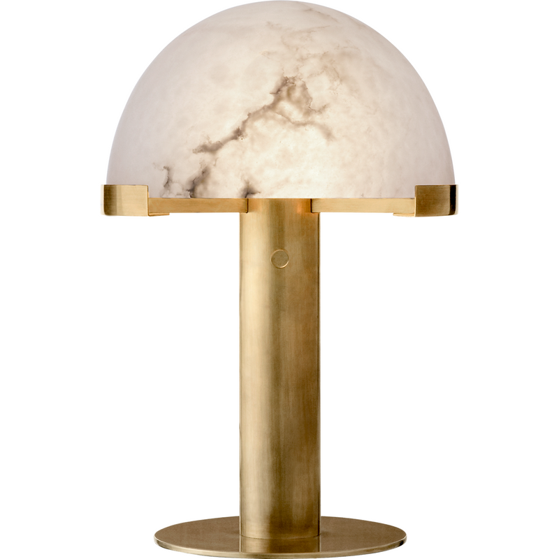 Visual Comfort Melange Desk Lamp in Antique-Burnished Brass with Alabaster Shade/ Duvall Atelier 