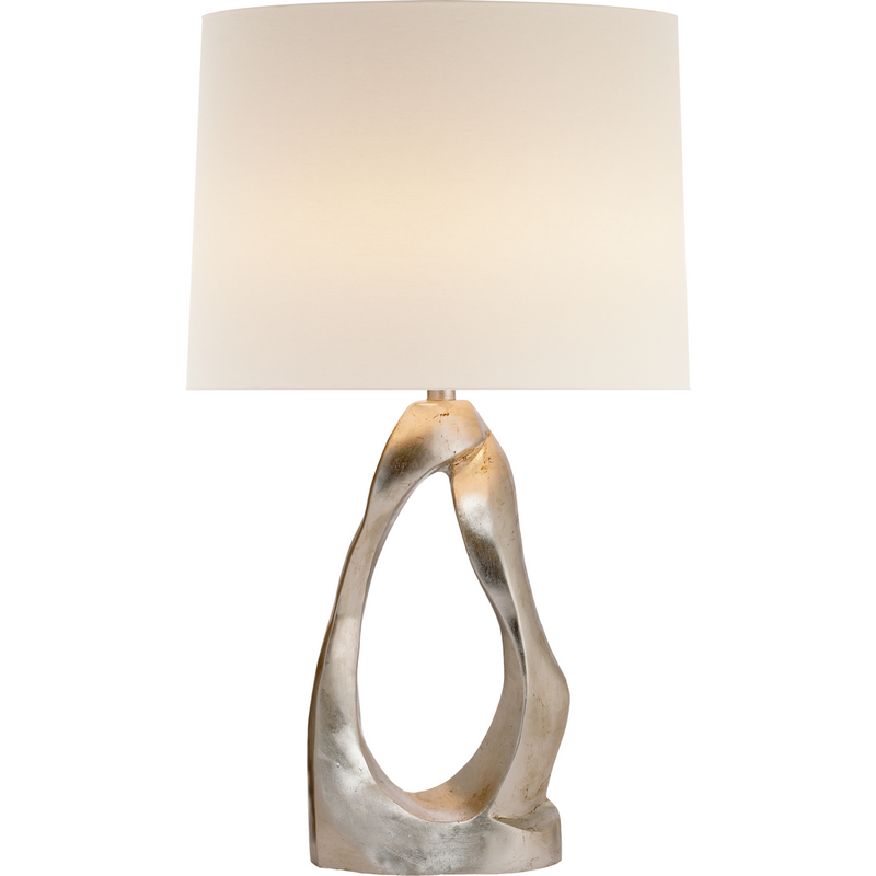 Visual Comfort Cannes Table Lamp-Burnished Silver Leaf/ Duvall Atelier