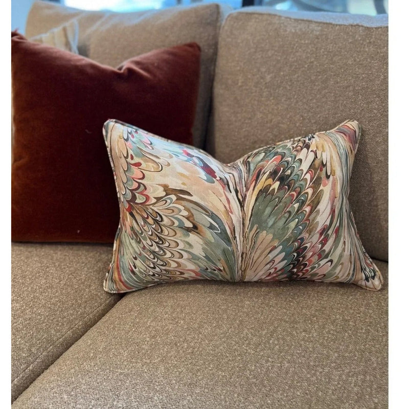 ATELIER COLLECTION PILLOW- ARRAY Custom pillows in a beautiful swirled pattern. Available in sizes 21x21 and 14x22. DUVALL ATELIER