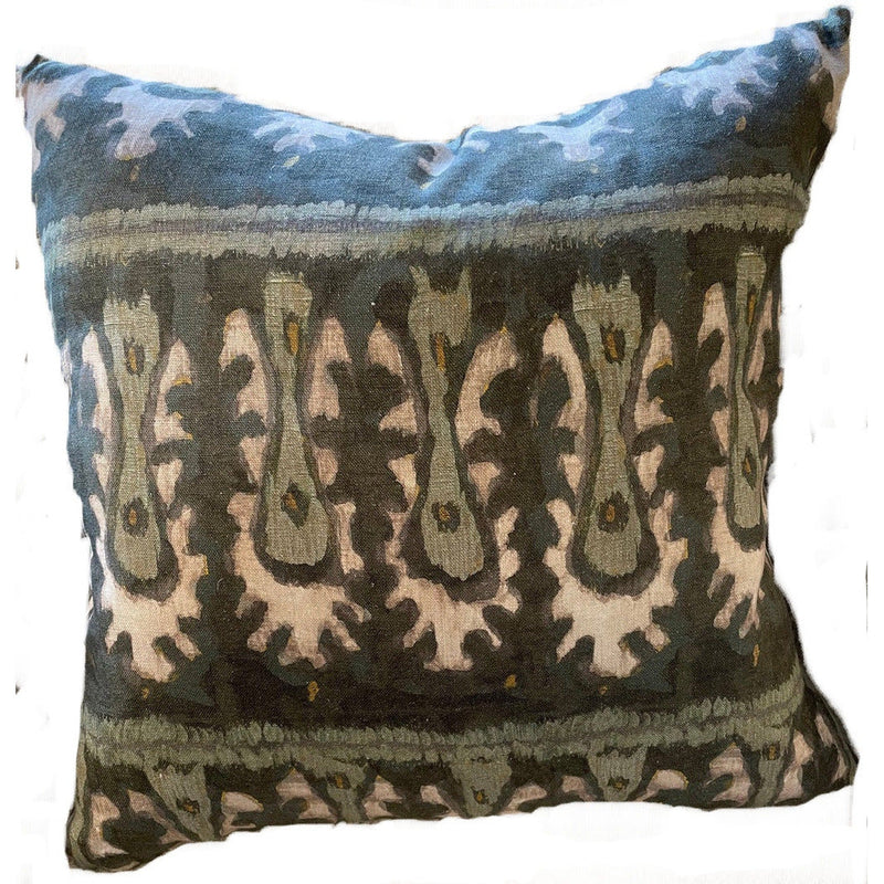 ATELIER COLLECTION PILLOW- Seneca Jade  21X21 Custom pillows in a beautiful linen patterned fabric. DUVALL ATELIER