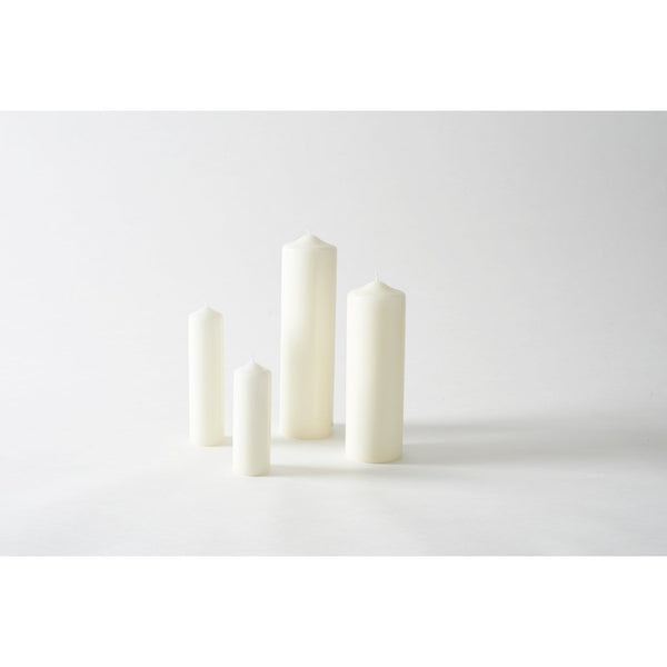 Every Henry Dean object is created by hand, whether a mouth-blown glass object or these hand-poured pillars.  These beautiful ivory pillars are sized to fit their Tournon hurricanes.