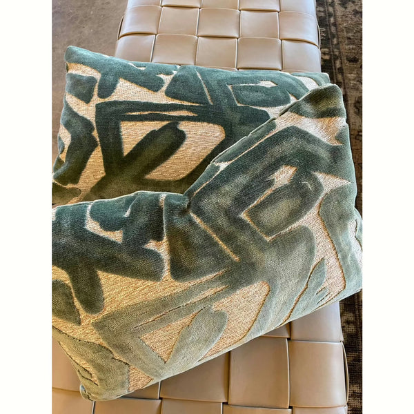 ATELIER COLLECTION PILLOW- CROSSWIND PINE,12X19 Custom pillows in a beautiful tweed velvet combo pattern. Available in a beautiful neutral and pine color combination. DUVALL ATELIER