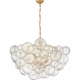 Talia Large Chandelier in Gild and Clear Swirled Glass