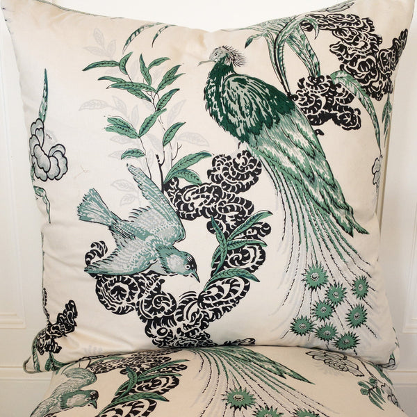 Introducing our ATELIER collection pillows beautifully made in designer fabrics.  22 x 22 Peacock, Duvall Atelier