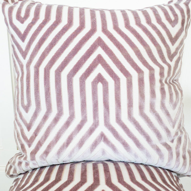 Introducing our ATELIER collection pillows beautifully made in designer fabrics.  22 x 22 Vanderbilt Lilac, Duvall Atelier